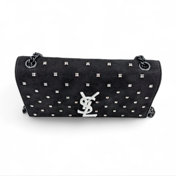 ✨️💎Authentic Saint Laurent Kate Crystal Embellished Suede & Leather Bag - Picture 14 of 16